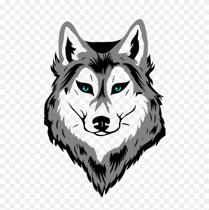 805x812 Gold Foil Stickers - Wolf Face PNG