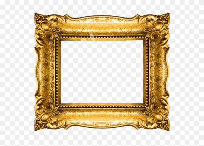 595x544 Gold Frame Border Png - Gold Borders PNG