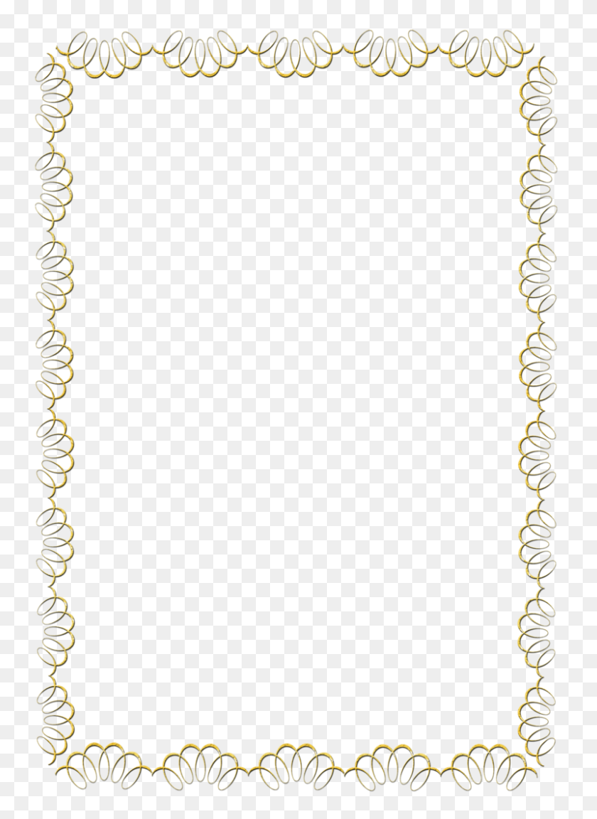 800x1120 Gold Frame Clip Art - Gold Border Clipart
