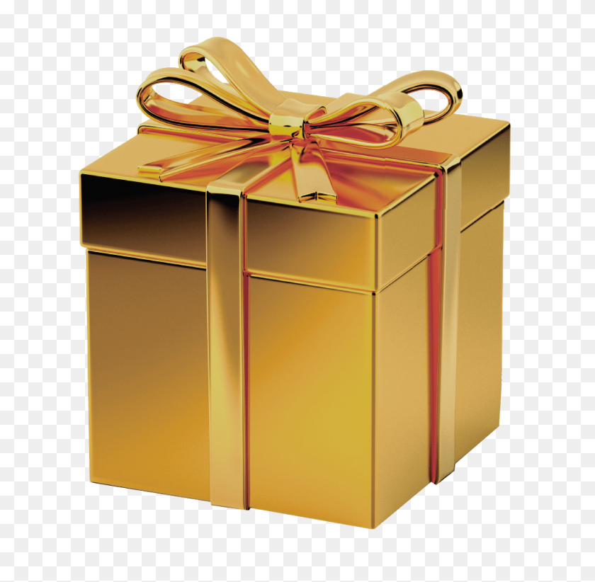 992x970 Gold Gift Box Transparent Image - Gold Background PNG