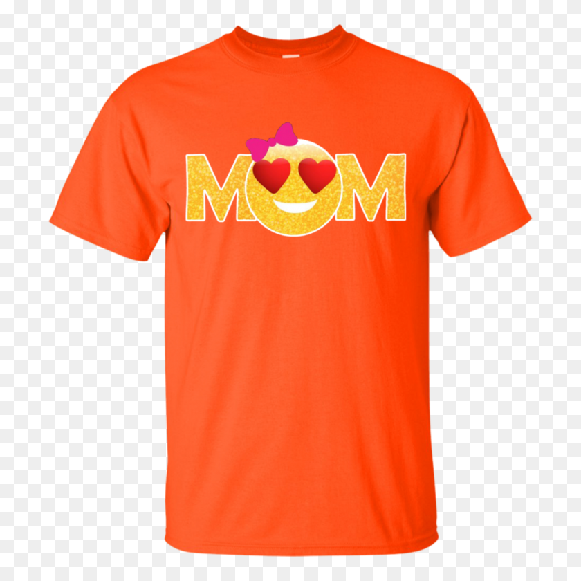 1024x1024 Gold Glitter Emoji Heart Eyes Mom Mother's Day T Shirt Women - Gold Glitter PNG