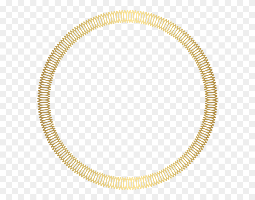 600x600 Gold Golden Circle Frame Border Circleframe Decoration - Gold Frame Border PNG