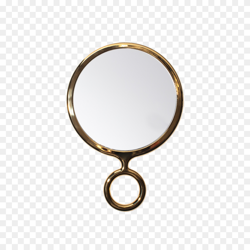 2048x2048 Gold Handheld Mirror The Elephant Shop - Hand Mirror PNG