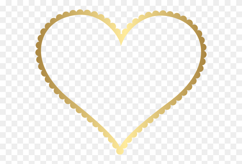 600x511 Gold Heart Border Frame Transparent Png Clip Art Boda - Gold Sticker PNG