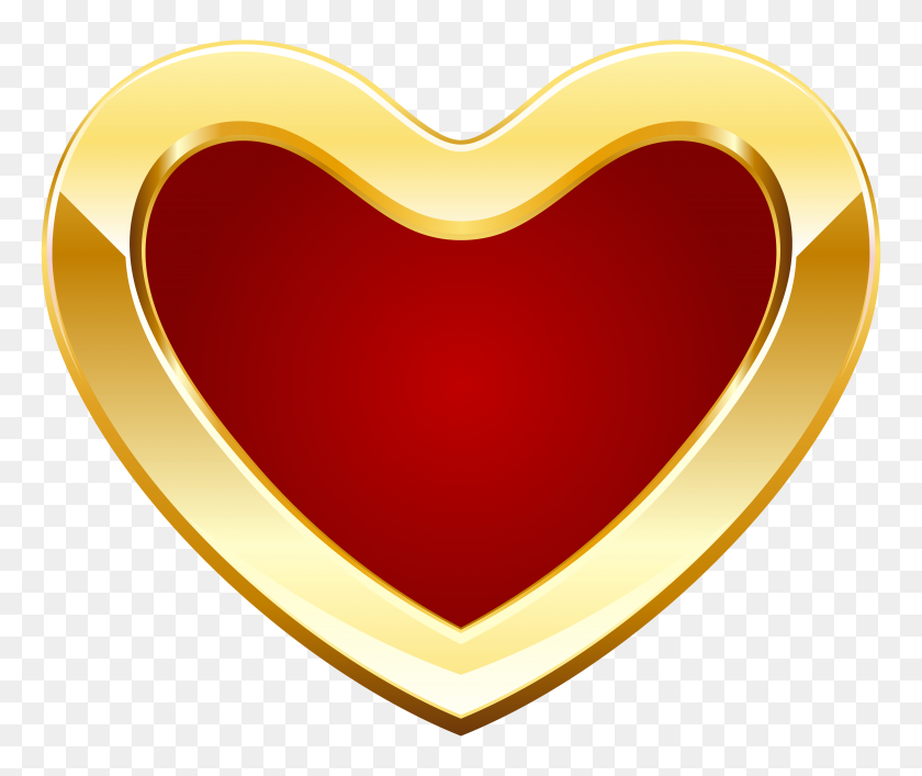 5000x4148 Gold Heart Clipart Group With Items - Gold Rose PNG