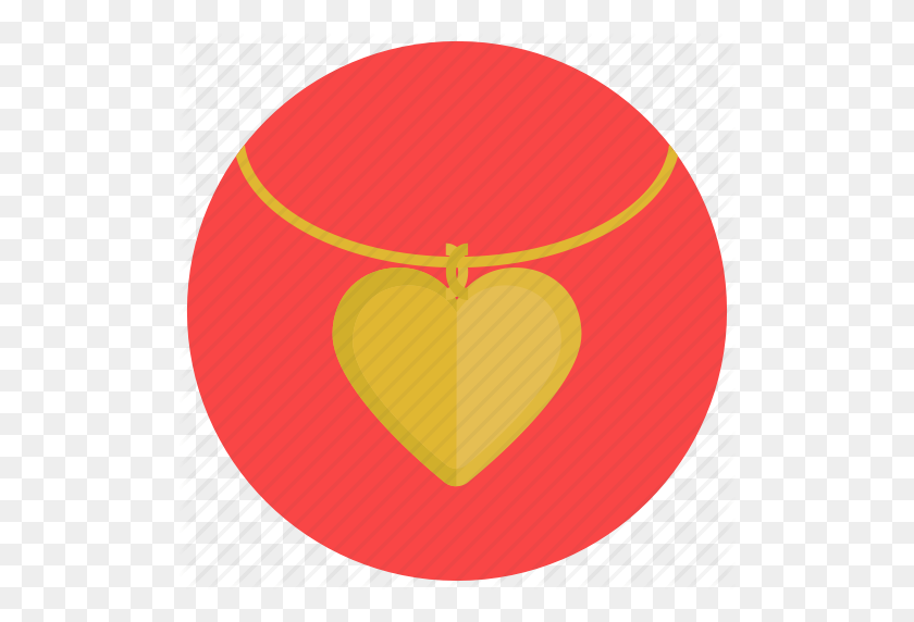 512x512 Gold, Heart, Necklace, Pendant, Valentine, Valentine's Day Icon - Gold Heart PNG
