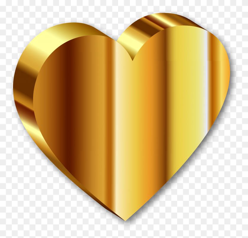 2329x2228 Gold Heart Png Image - PNG Gold