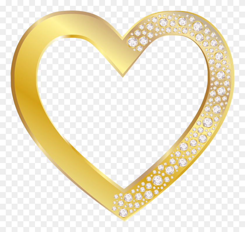 5000x4728 Золотое Сердце С Бриллиантами В Png Картинках - Золотые Зубы В Png