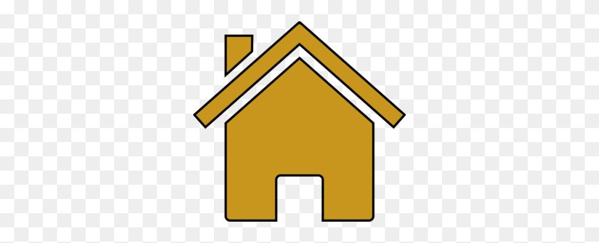 298x282 Gold House Png, Clip Art For Web - Gold Banner Clipart