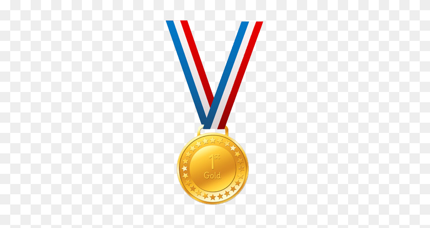 195x386 Gold Medal - 1st Place Medal Clipart