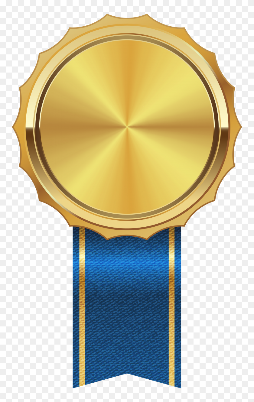 3693x6013 Gold Medal With Blue Ribbon Png Clipart Gallery - Gold Ribbon PNG