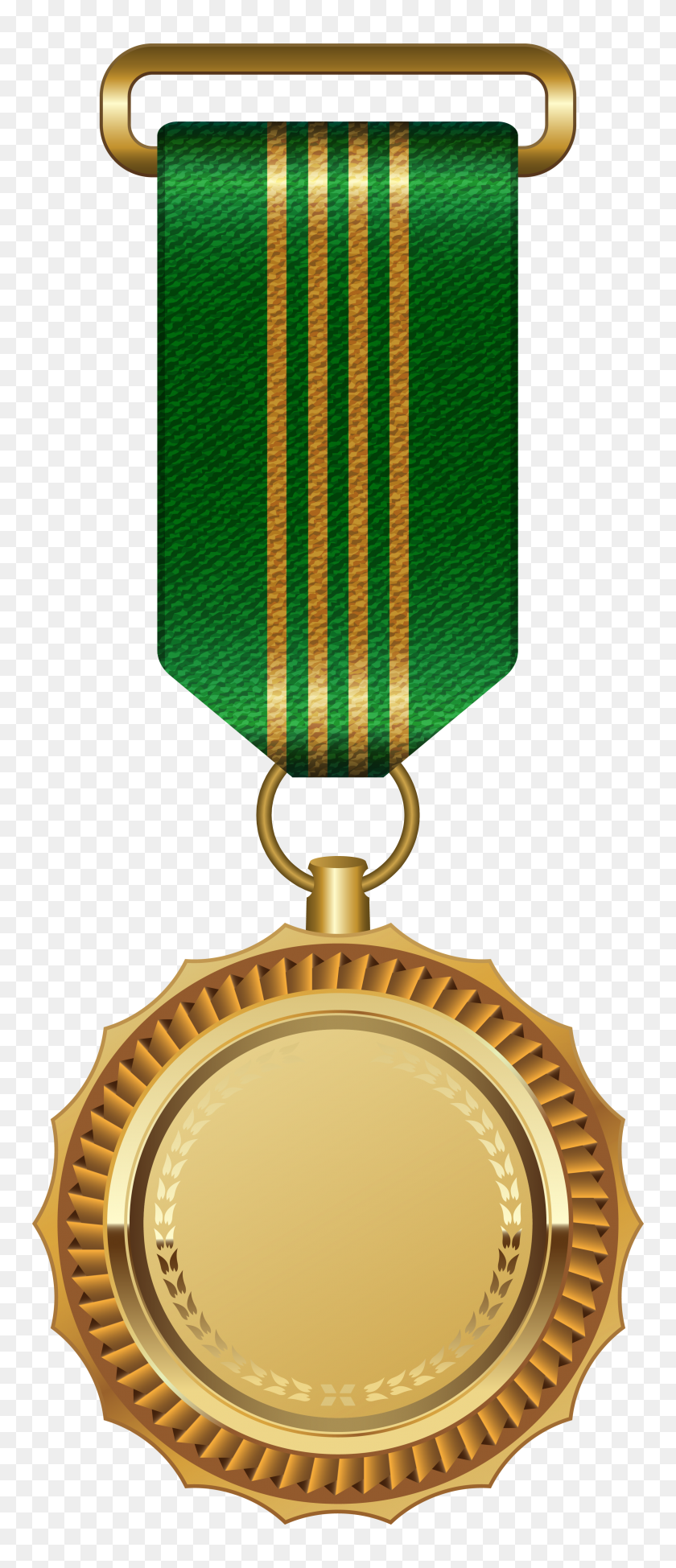 2494x6043 Золотая Медаль С Зеленой Лентой Png Клипарт Галерея - Зеленая Лента Png