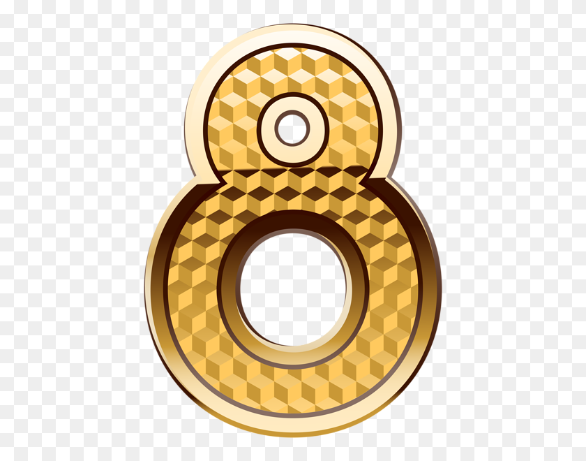 432x600 Gold Number Eight Png Clip Art - Eight Clipart