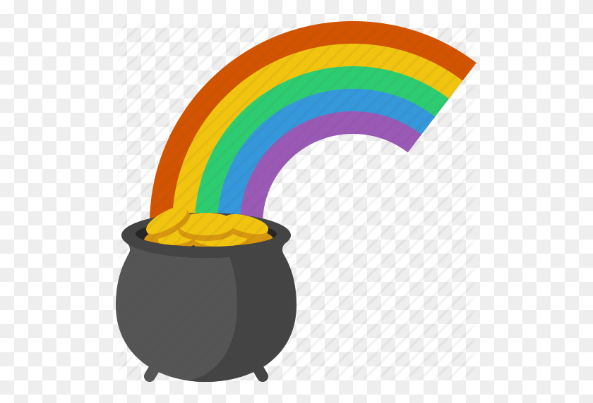 512x512 Gold, Patrick, Pot, Pot Of Gold, Rainbow, Saint, Stpatricksday Icon - Pot Of Gold Clip Art