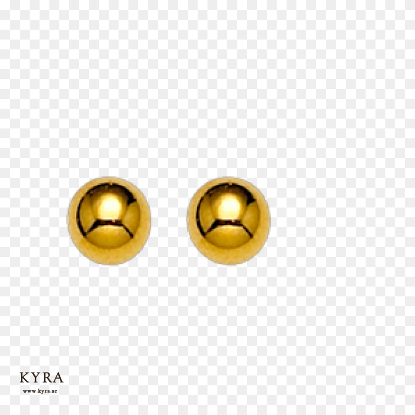 900x900 Gold Plated Ball Ear Studs - Gold Plate PNG
