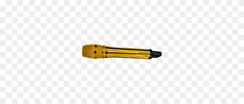 300x300 Gold Plated Microphones And Stands - Gold Microphone PNG