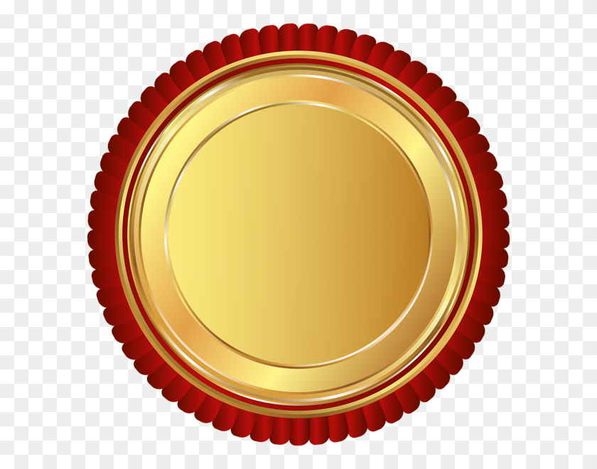 600x600 Gold Red Seal Badge Png Clip Art - Seal Clipart