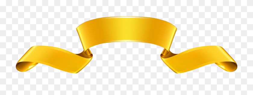 3456x1131 Gold Ribbon Clipart Clip Art - Ipad Clipart