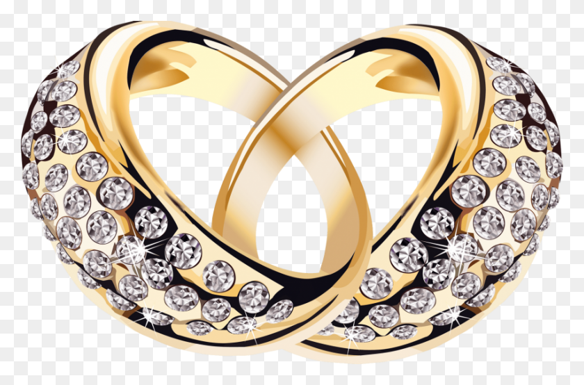 850x539 Gold Ring With Diamonds Png - Diamond Earrings PNG