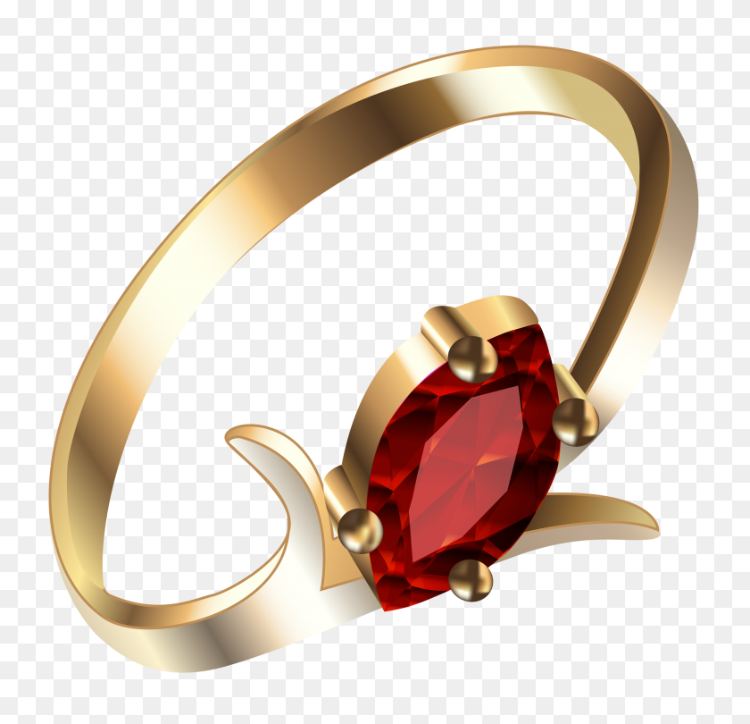 2638x2538 Gold Ring With Red Diamonds Png Image - Red Ring PNG