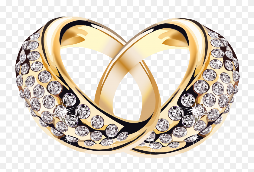 3741x2454 Gold Rings With Diamonds Png Clipart Gallery - Gold Ring Clipart