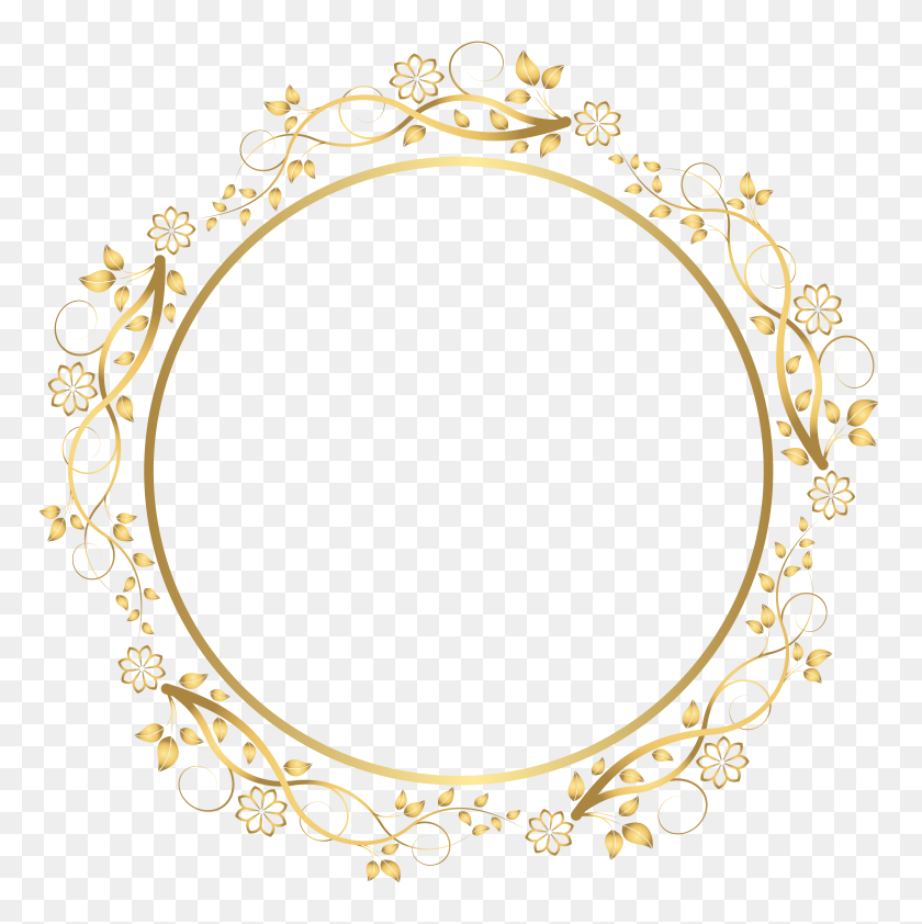 7976x8000 Gold Round Floral Border Transparent Png Clip Art Gallery - Round Frame Clipart