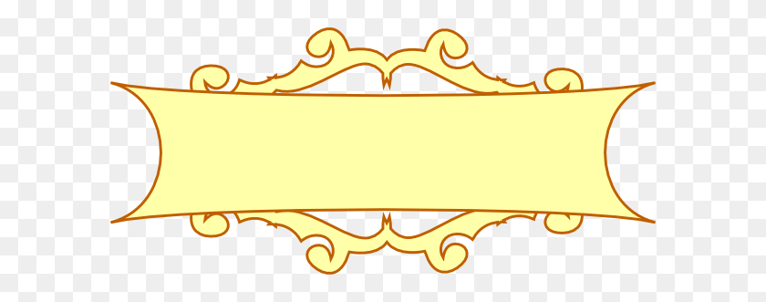 600x271 Gold Scroll Banner Clip Art - Scroll Banner Clipart