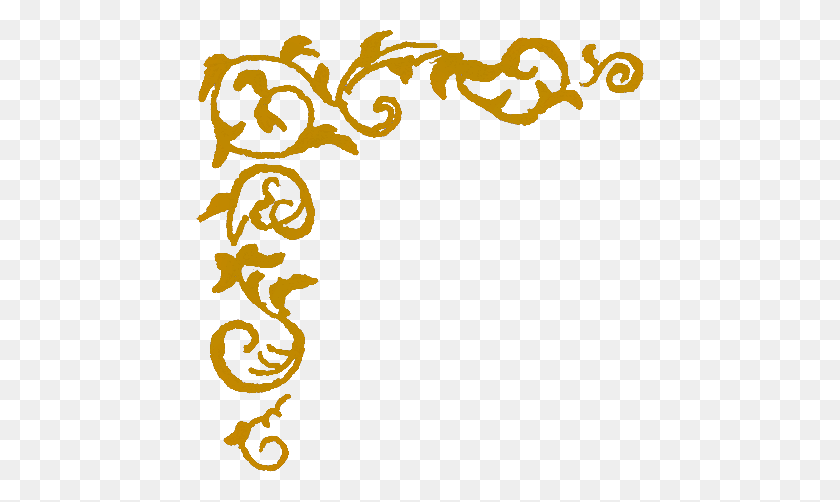 448x442 Gold Scroll Clip Art Loadtve - Scroll Border PNG