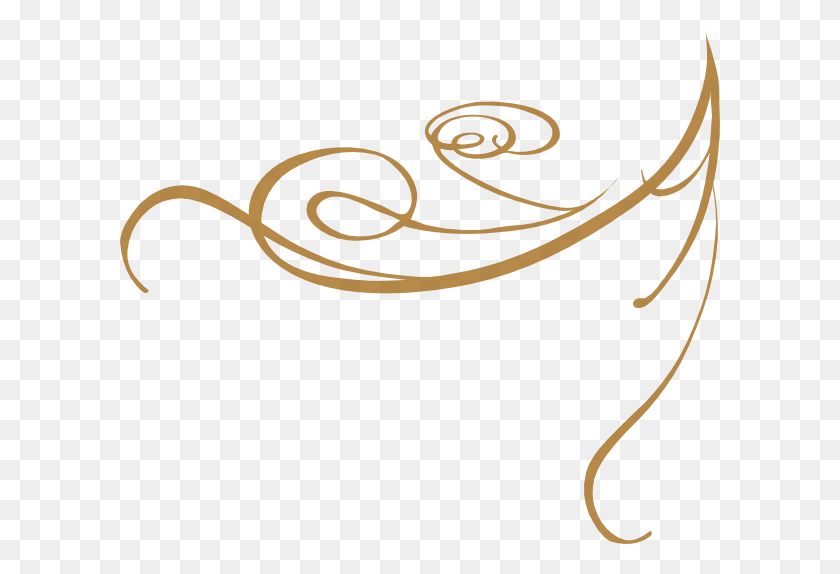 600x514 Gold Scrollwork Cliparts - Wedding Invitation Clip Art