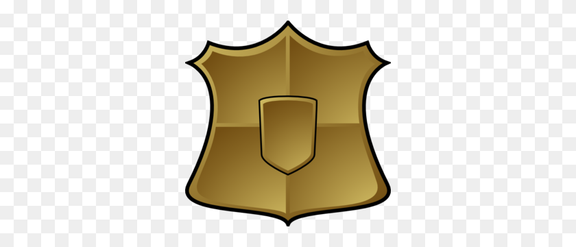 300x300 Gold Shield Clip Art - Police Shield Clipart