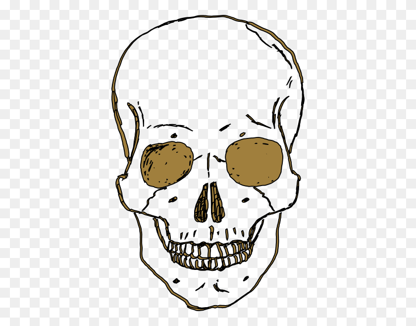 390x597 Gold Skull Clip Art - Anthropology Clipart