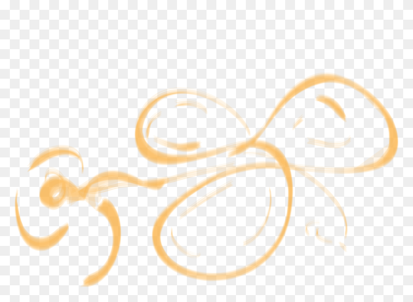 1060x754 Gold Squiggle Line - Squiggly Line PNG