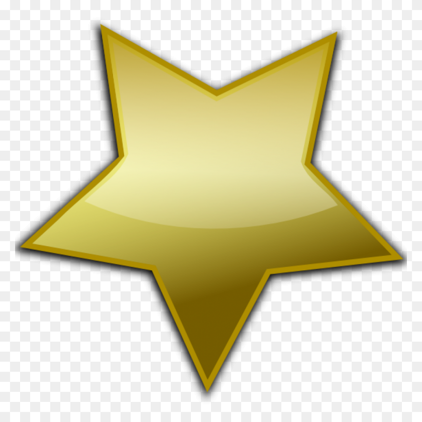1024x1024 Золотая Звезда - Желтая Звезда Клипарт