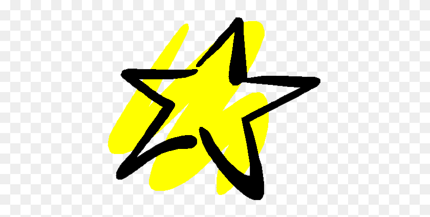 419x364 Estrella De Oro - Etiqueta Engomada De Oro Png