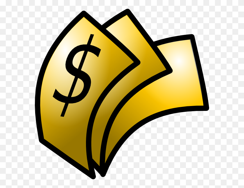 600x589 Gold Theme Money Dollars Clip Art Free Vector - Saving Money Clipart