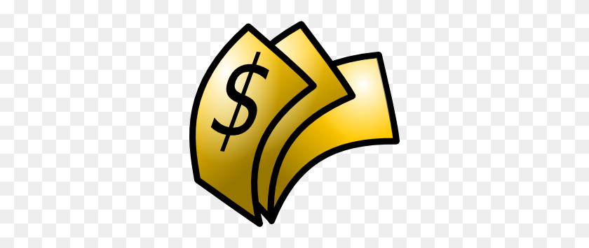 300x295 Gold Theme Money Dollars Clip Art Free Vector - Free Money Clipart