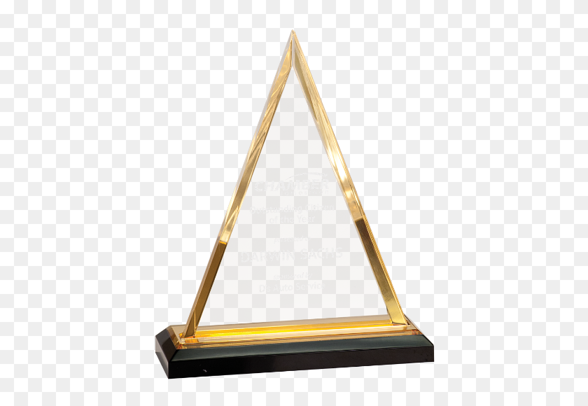 416x520 Gold Triangle Acrylic Award Base - Gold Triangle PNG