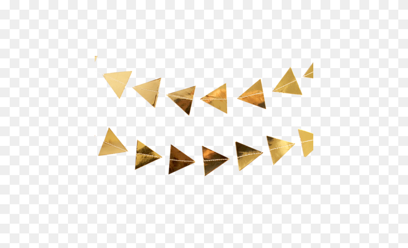 450x450 Gold Triangle Garland - Gold Foil PNG