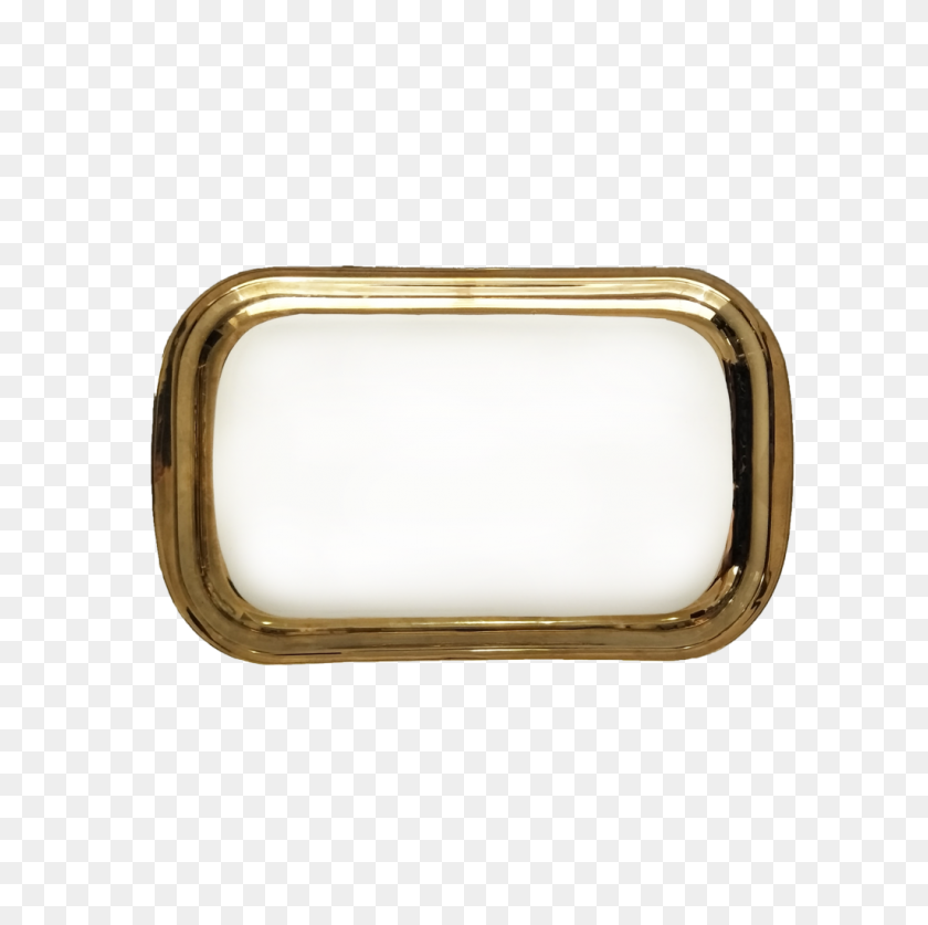 1024x1021 Gold Trim Rectangle Plate Marble Co - Gold Trim PNG