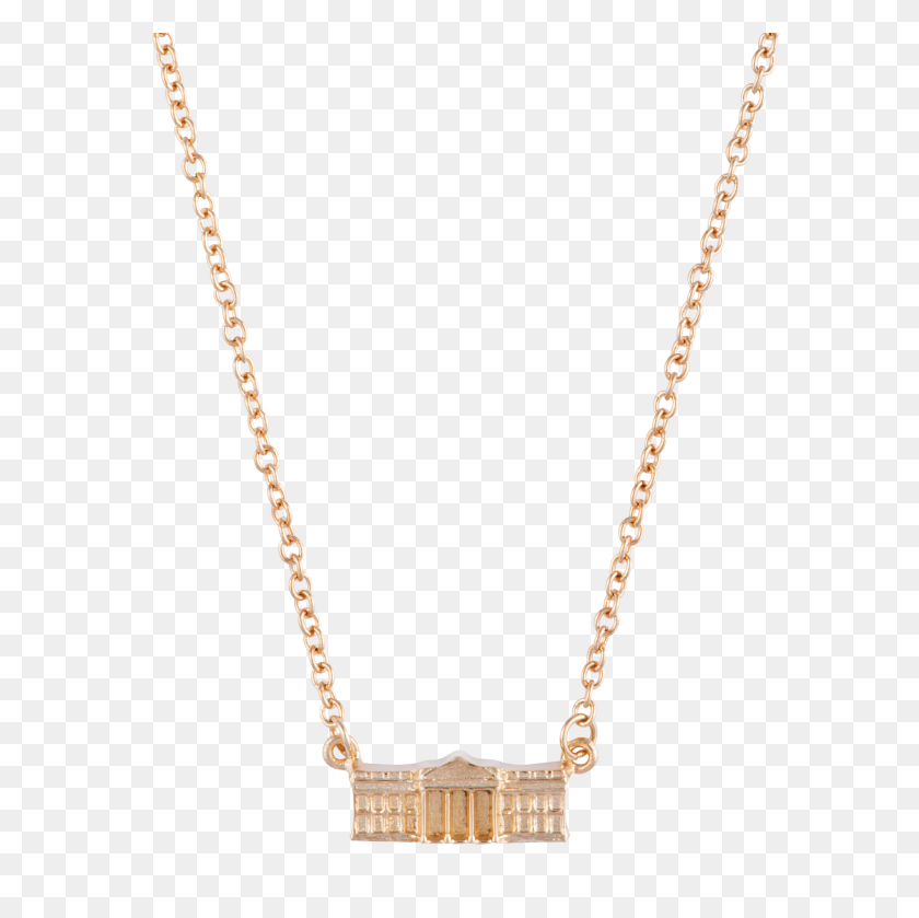 2000x2000 Gold Vermeil White House Charm Necklace The White House - Gold Necklace PNG