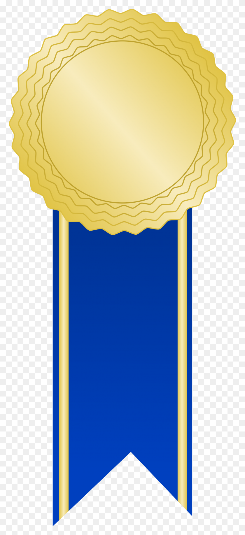 2000x4553 Золотая Награда С Голубой Лентой - Наградная Лента Png
