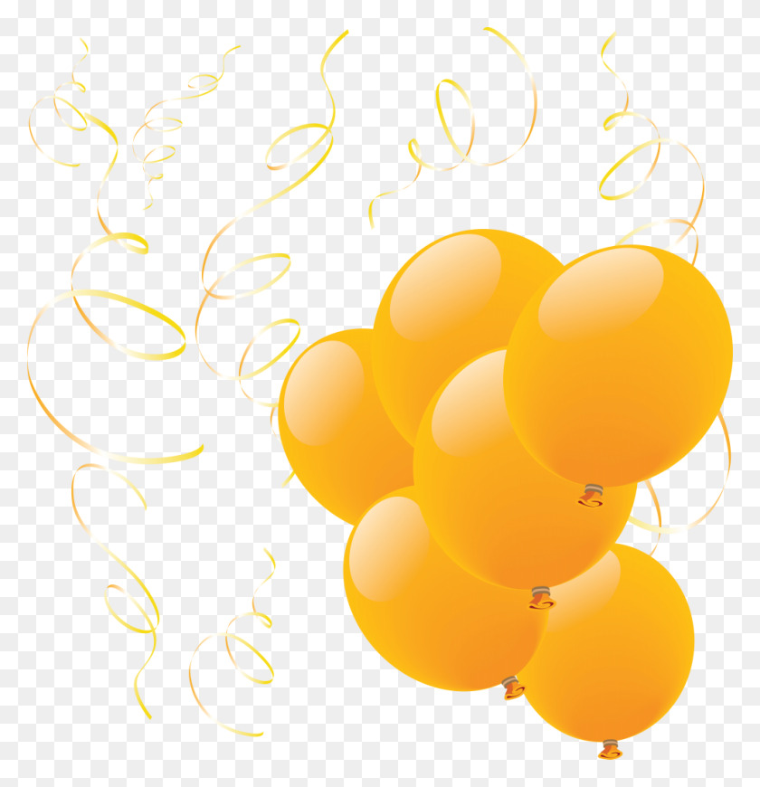 986x1024 Golden Balloon Birthday Poster Free Png And Vector - Gold Brush Stroke PNG