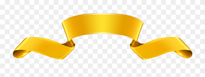 3283x1074 Golden Banner Cliparts - Pennant Banner PNG