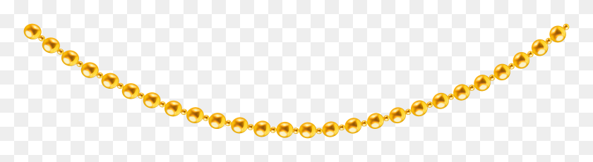 8000x1753 Golden Beads Png Clipart - Beads Clipart