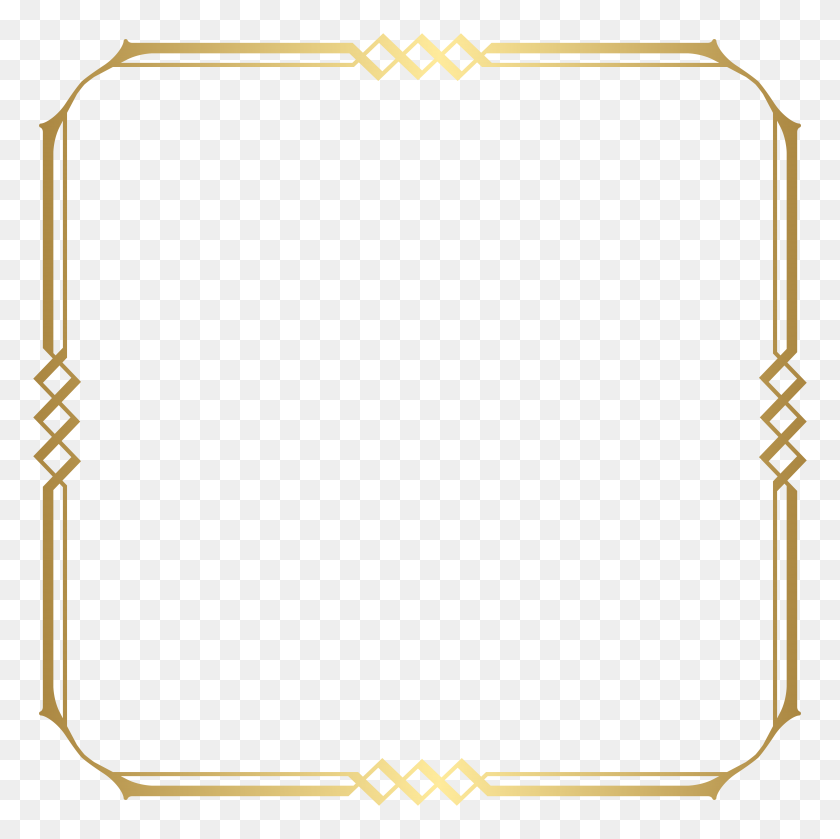 8000x8000 Golden Border Frame Clip Art - Gold Borders PNG