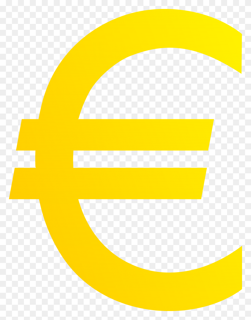5033x6527 Золотой Символ Валюты Евро - Деньги Символ Клипарт