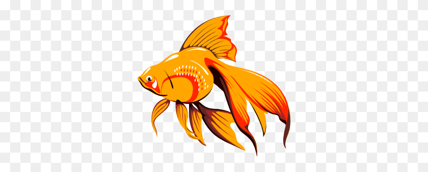 300x278 Золотая Рыбка Картинки Рыбные Чипсы Вдохновение Для Блока - Рыба И Жареный Картофель Клипарт