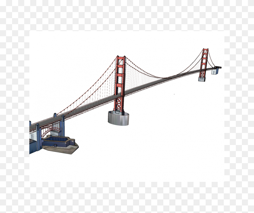 645x645 Puente Golden Gate Sketchup Bloque Cad Bloques Gratis - Puente Golden Gate Png