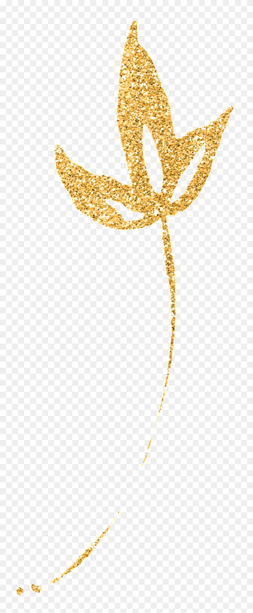 1024x2592 Golden Leaf Cartoon Transparent Free Png Download Png Vector - Gold Snowflakes PNG