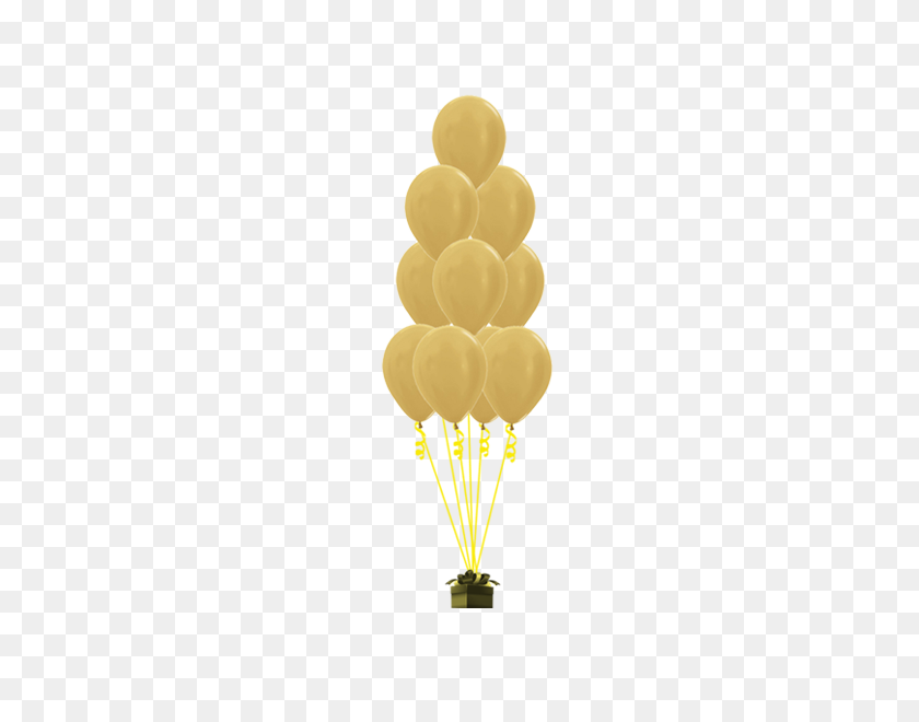 600x600 Golden Love - Gold Balloons PNG